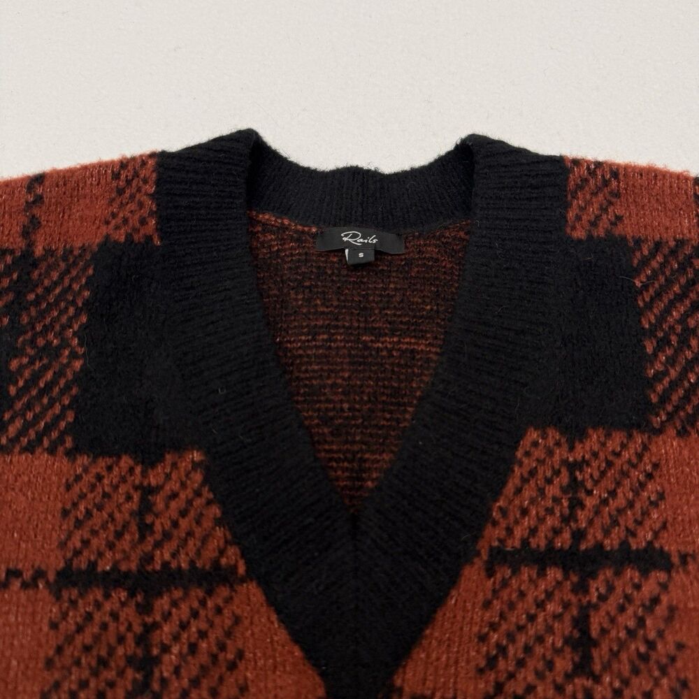 Rails Colleen Rust Black Plaid Wool Blend Sweater… - image 5